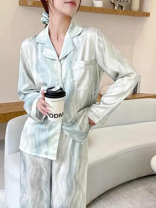 Women's Printed Satin Sleepwear Set 2 Piece Pajama Set Sleepwear Pajama Set