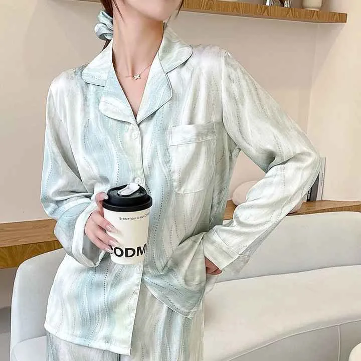 Women's Printed Satin Sleepwear Set 2 Piece Pajama Set Sleepwear Pajama Set