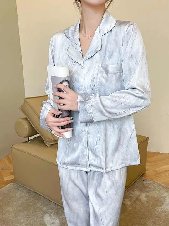Women's Printed Satin Sleepwear Set 2 Piece Pajama Set Sleepwear Pajama Set